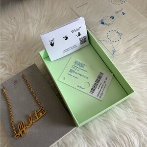 Authentic Off white logo necklace gold